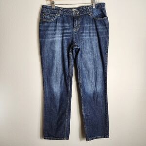 J. Jill Womens Dark Wash Mid Rise Straight Leg Jeans-Size 12P